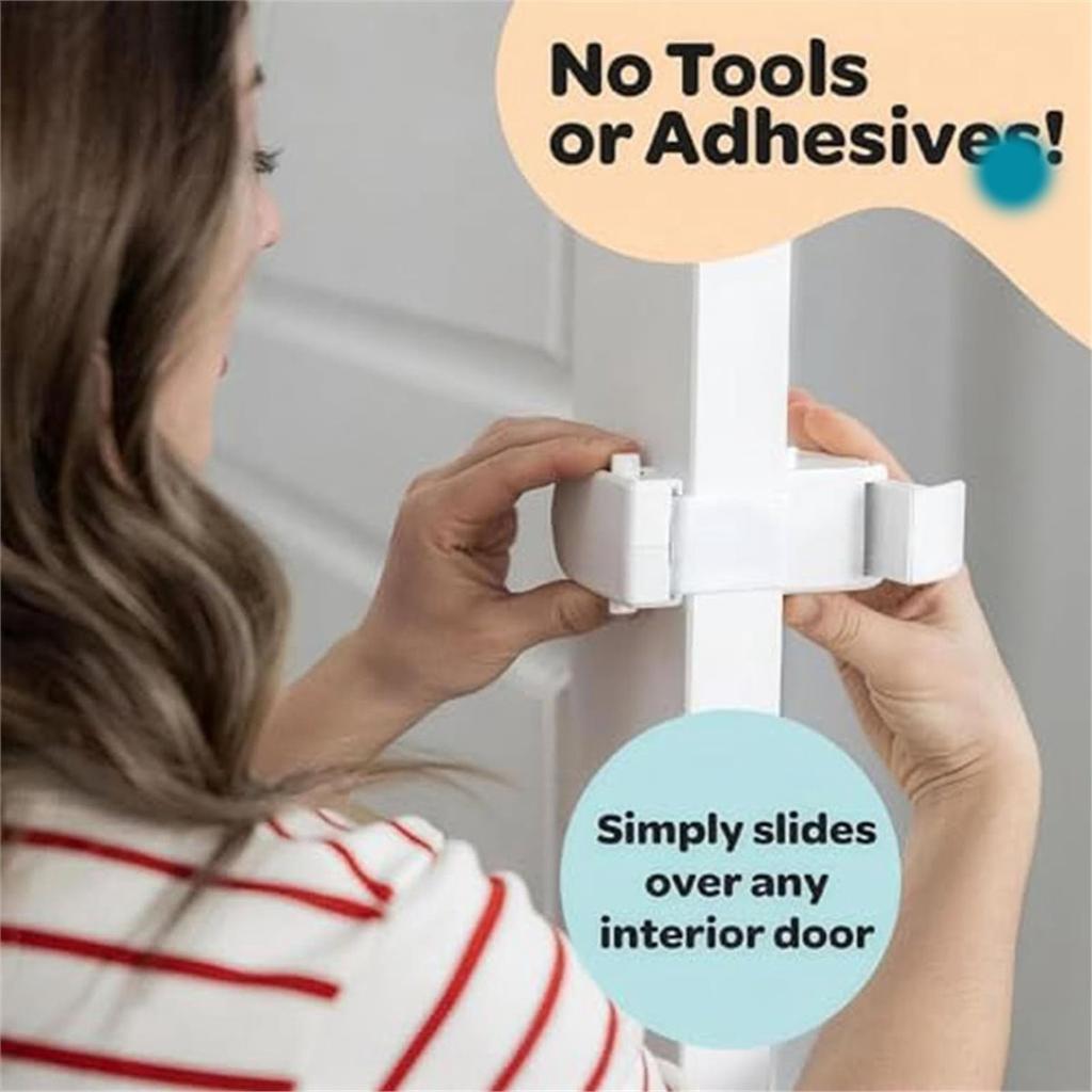 BHBL Childproof Safety Lock for Interior Door,Snap on Door Lock Child Proof Door Lock,for Toddlers,Cats & Dogs for Parents A