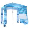 Beach Cabana, 1.83 x 1.83 m Beach Canopy with Side Wall, UPF 50+ Protection Easy Setup Cabana Tent with Sand Pockets, Portable Shade Sun Shelter