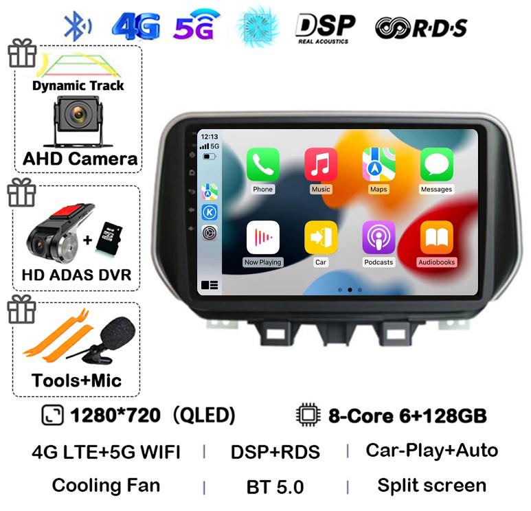 Android 14 Carplay Auto WIFI+4G For Hyundai Tucson IX35 2018 2019 2020 Car Radio Stereo Multimedia Player GPS BT 360 Camera DSP