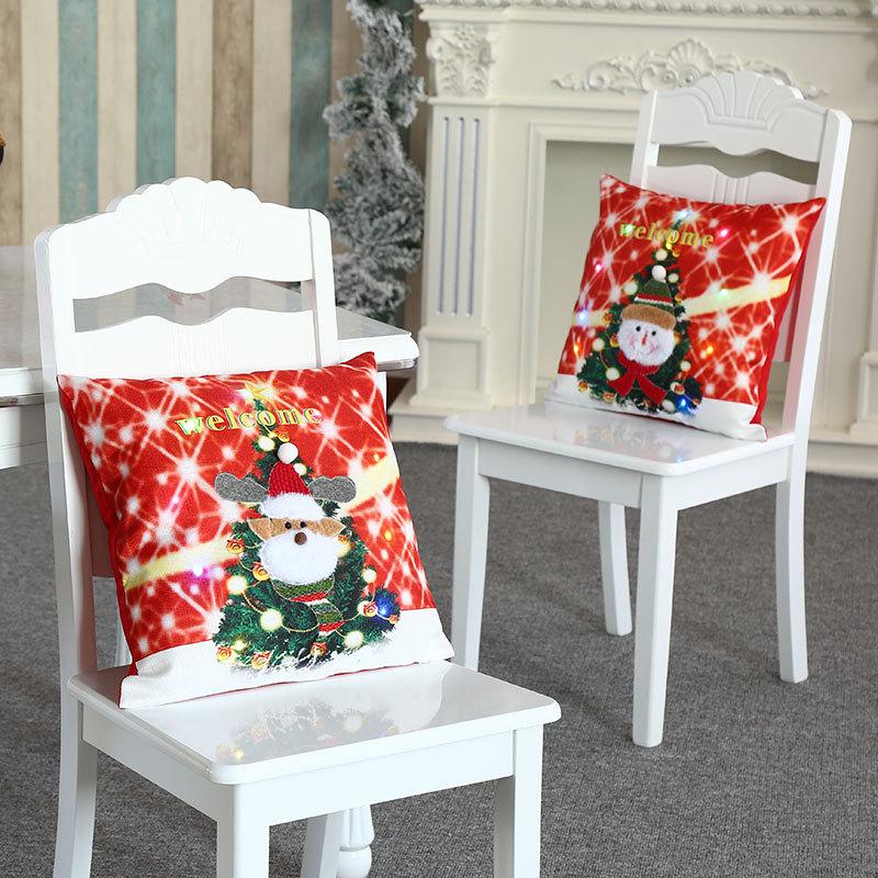 Weihnachtsglanz Kissenbezug Bestickte Kissen Ornamente Weihnachten Heimdeko Kissenbezug Geschenk