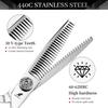 6.0 Inch 440C Double-Sided Tooth Scissors, Hair Scissors, Flat Scissors, Bangs Scissors, Tooth Scissors, 15% Thinning.