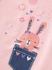 Kids Short Sleeve T-Shirt 2026 Spring Summer Girls Cartoon Rabbit Flower Crew Neck Top Cute Print Cotton Tee