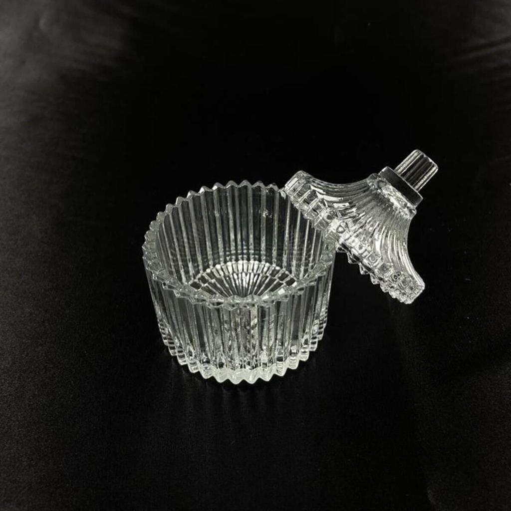 2 Pieces Glass Lid Sugar Bowl Home Kitchen Glass Bowl