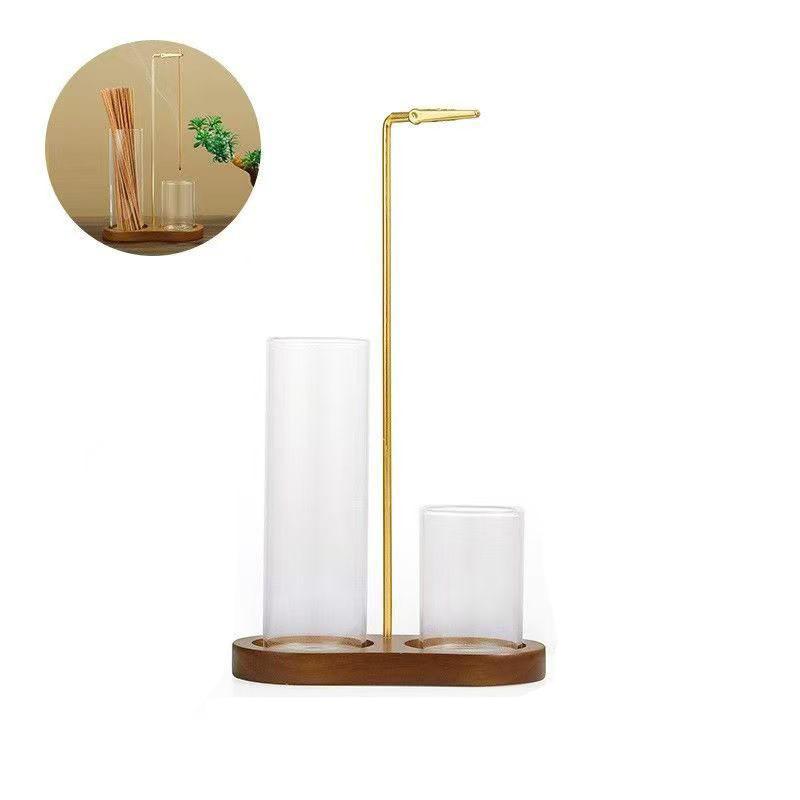 Incense Holder Upside Burner Incense Stick Holder Wooden Round Incense Tray Home Yoga Decoration Crafts Bedroom Ornament