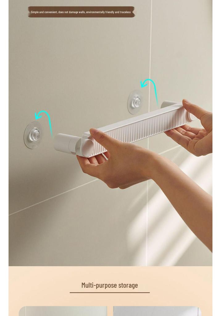 No-Drill Wall-Mounted Bathroom Slipper Storage Rack