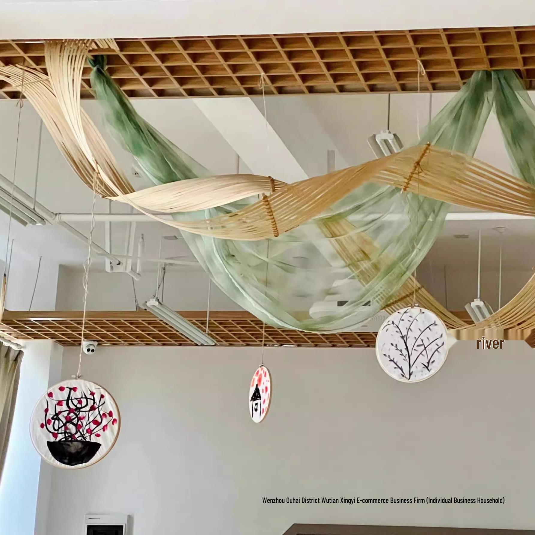 Creative Chinese-Style Bamboo Strips Hanging Ornaments for Kindergartens and Halls