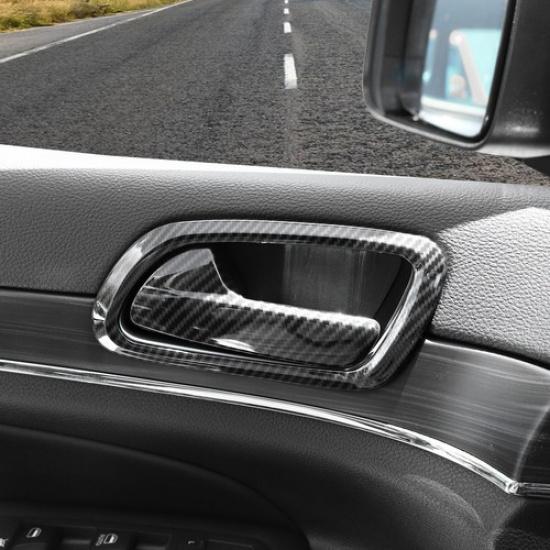 Carbon Door Handle Bowl Lock Latch Cover Trims for Grand Cherokee/Durango 11+