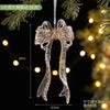 Christmas Tree Decor Acrylic Elk Bell Pendant Transparent Snowflake Pendants With Sequins Home Xmas Party Decoration Accessories