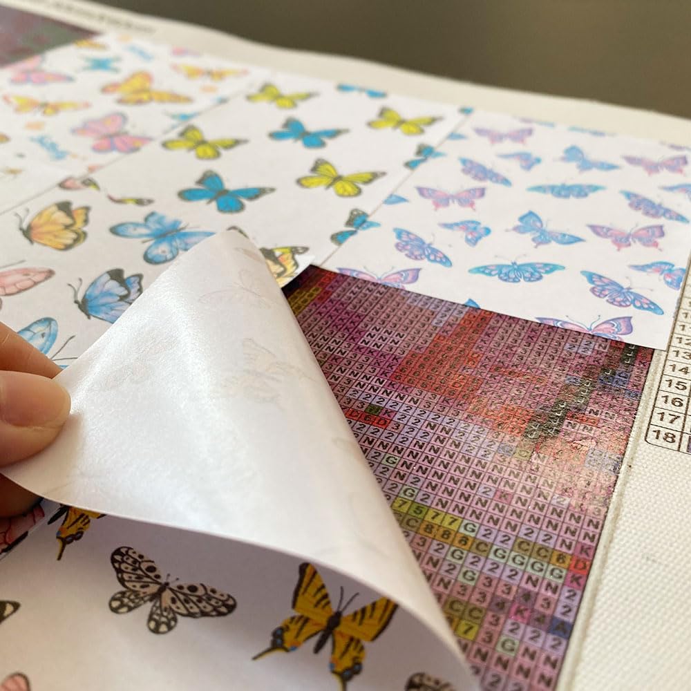 60 Pieces Diamond Painting Release Paper Butterfly Style Single Side Release Sheets Decorative Paper Cover Replacements for 5D Diamond Art Tool