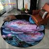 Luxury Sun Flower 3D Rose Nordic Daisy Round Carpet Rug for Living Room Bedroom Sofa Decor,Kids Area Rug Non-slip Floor Mat Gift