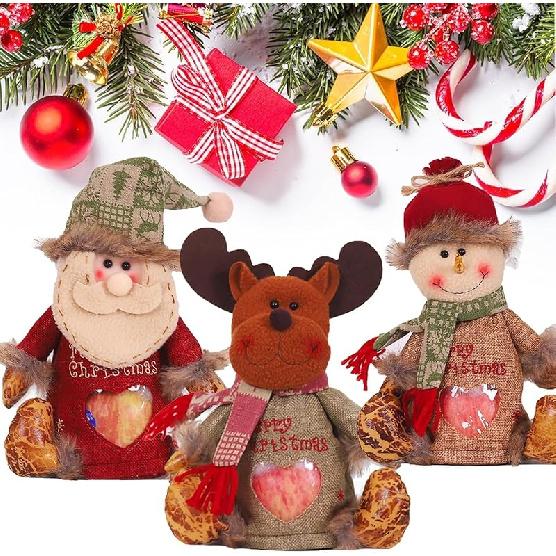 FSSODWT Christmas Gift Bags Zipper Design, Christmas Gift Doll Bags, 3D Cute Christmas Eve Apple Packaging Bag Candy Gift Bag, Doll Decoration Gift 3pcs-d