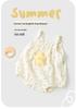 Youqi Newborn Summer Triangle Romper - Thin Style Baby Bodysuit with Straps, Class A, Size 6