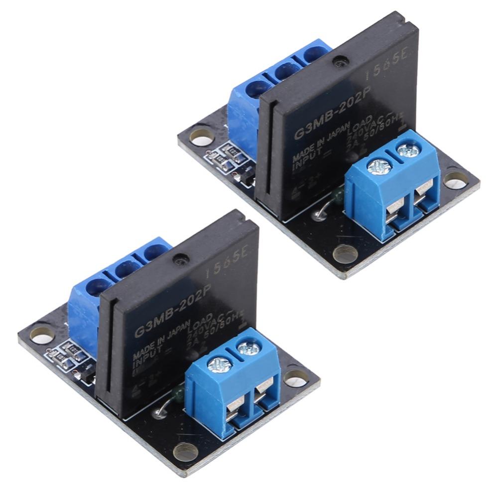 2Pcs 1 Channel Solid State Relay Module 240V 2A SSR Module Board SSR Module  Electronic Control