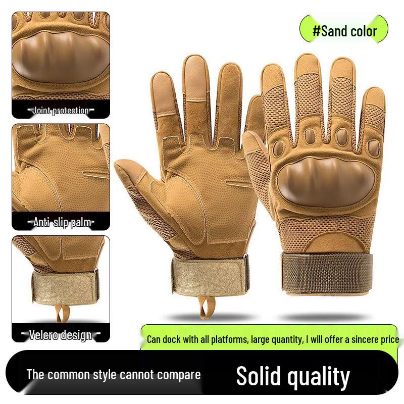 Men's Full-Finger Outdoor Tactical Gloves - Cut-Resistant, Wear-Resistant for Motorcycle Riding & Combat