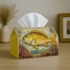 1pc Two Sizes Available Party Tissue Box,Traditional Fish Sea,Multifunctional Tissue Holder,Golden Snapper Coral Ocean,Outdoor Party Supplies, Everyda