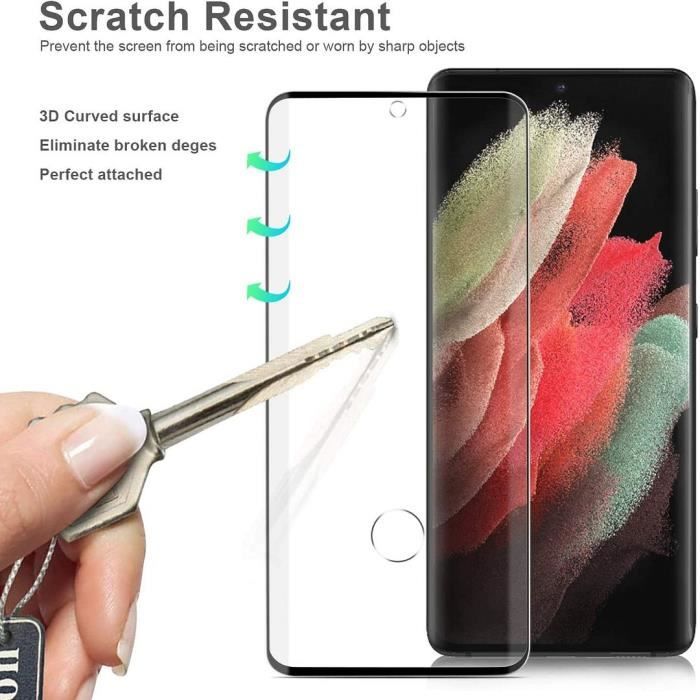 Paket med 4 3D Härdat Glas För Samsung S21 Plus (6.7") Svart Hårdhet Skärmskydd Dammtät Oljeavvisande Tålig
