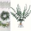 24pcs of Artificial Eucalyptus Branches, Used As Fake Green Leaves for Weddings, Flower Arrangements, and Home Decor, with Realistic Leaves