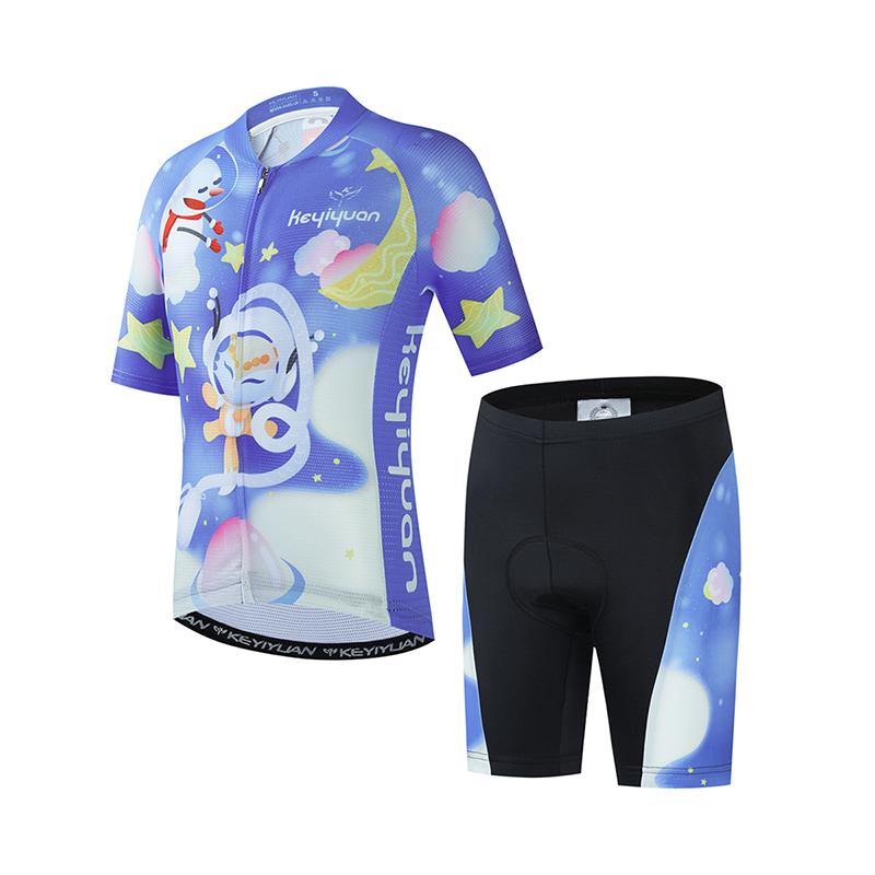 Fahrradtrikot Set Junge Mädchen Kurzarm MTB Radbekleidung Anzug Kind Fahrradbekleidung Abbigliamento Ciclismo 2026 Sommer Atmungsaktives Radsportanzug Set