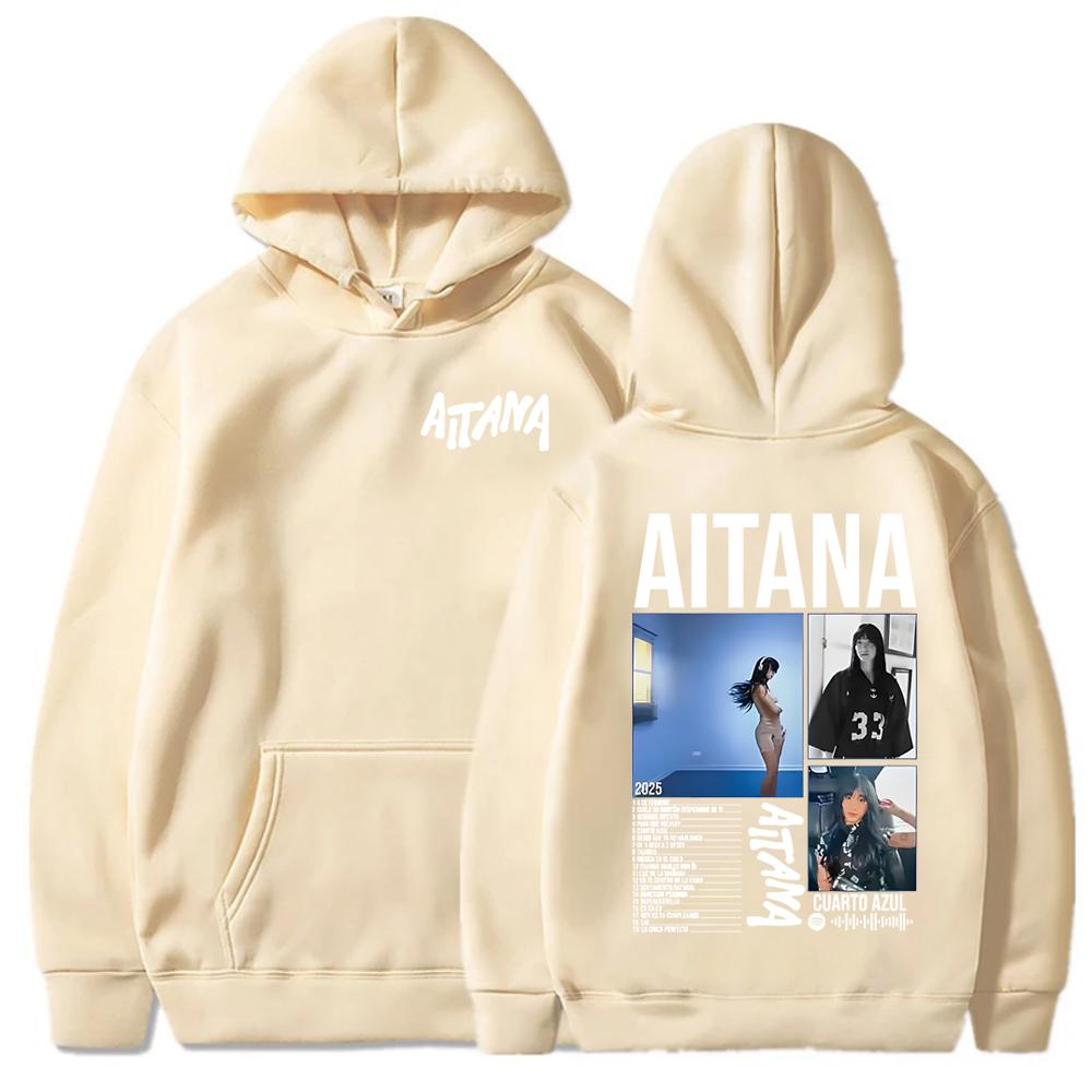 Sängerin Aitana Cuarto Blue Tour Herren- und Damen-Kapuzenpullover mit Muster