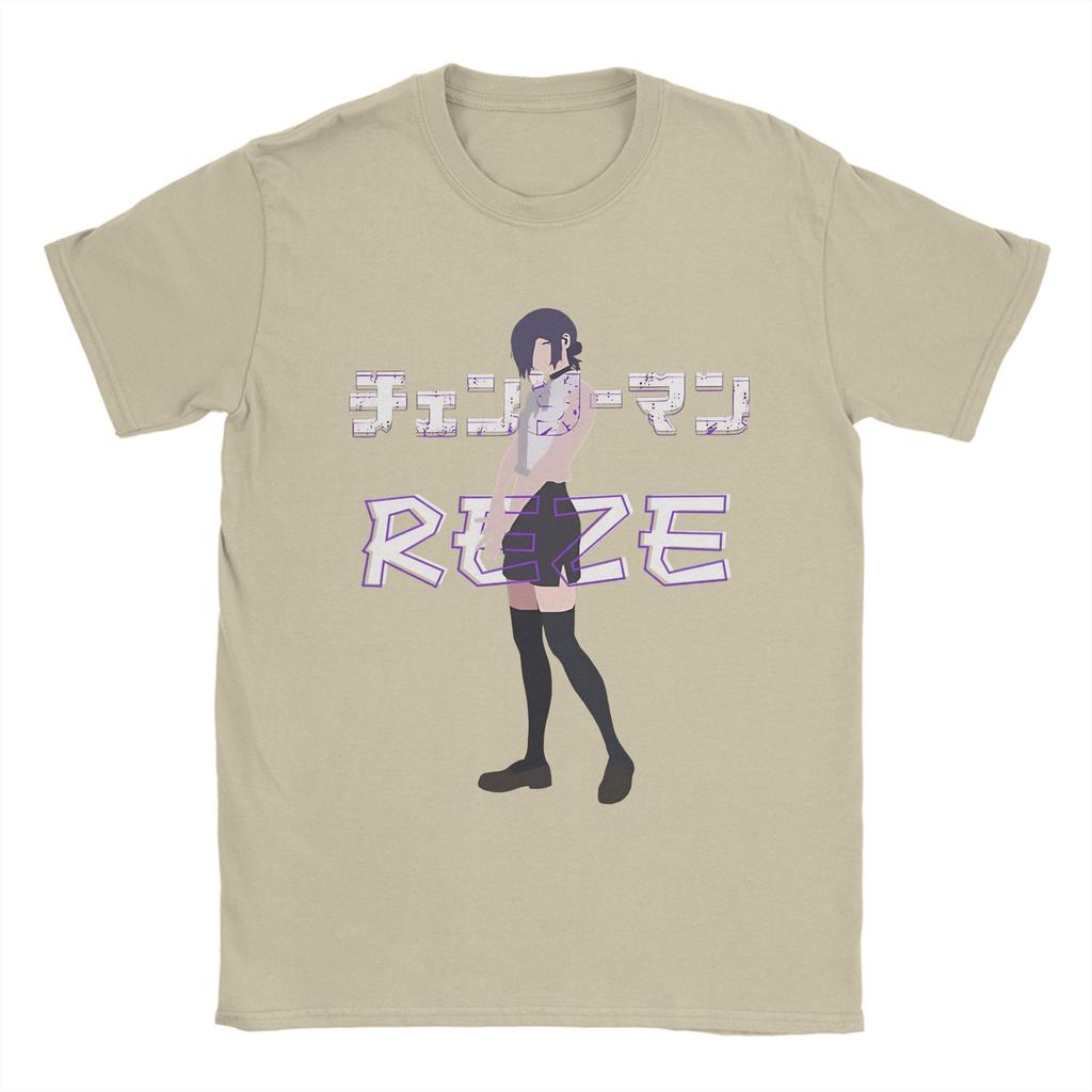 Reze Miękkie Estetyczne Piła Człowiek Fan Art Koszulki Męskie Śmieszne Bawełniane Koszulki Okrągły Dekolt Krótki Rękaw Koszulki 4XL 5XL Odzież