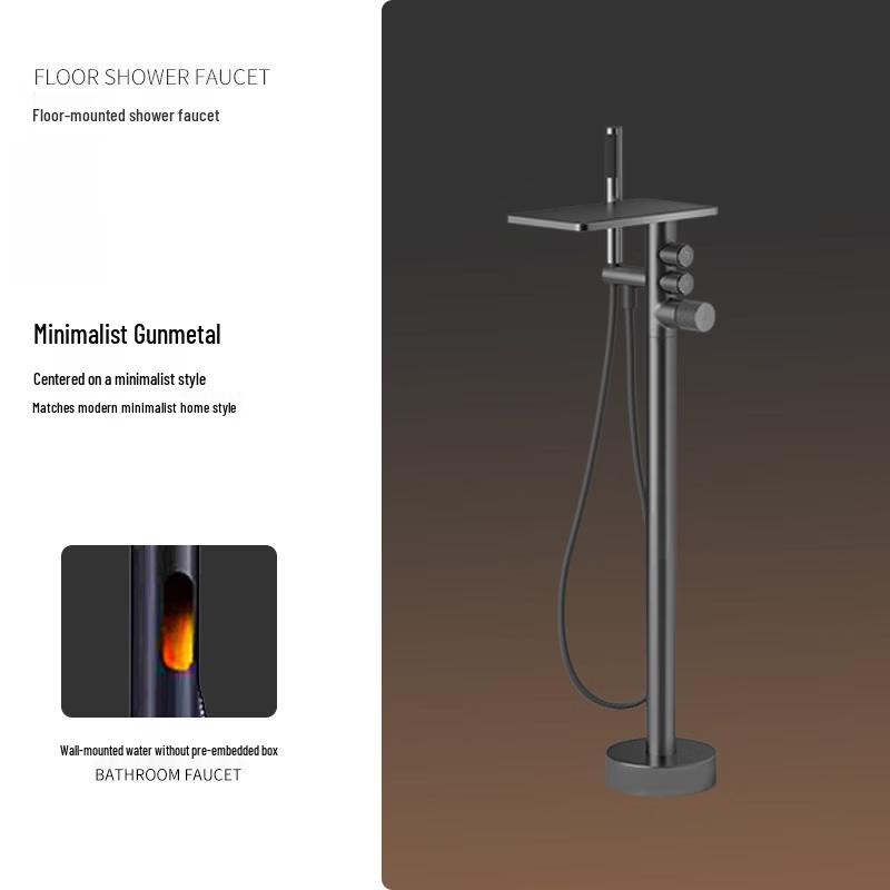 TLXT Deck-Mounted Bathtub Faucet with Handheld Shower