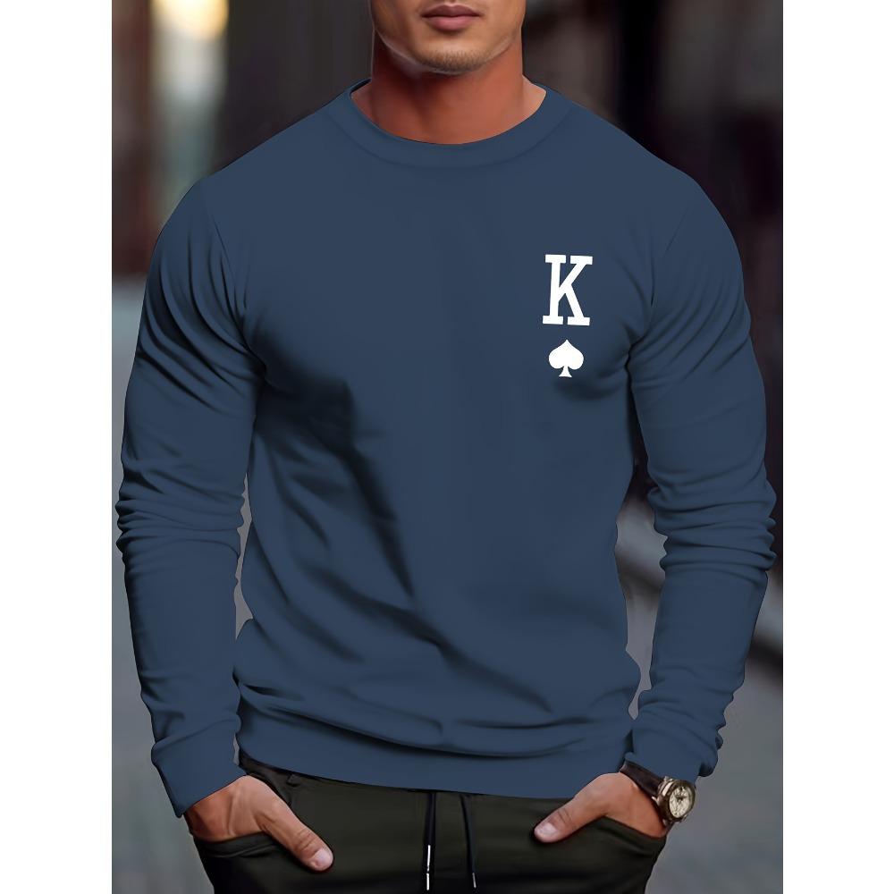 Men's Long Sleeved Casual Fashionable Simple Style Fashionable Versatile Comfortable Casual Plus Size Men's T-shirt