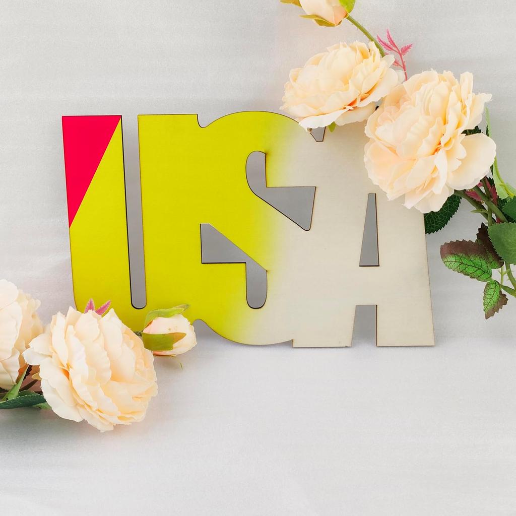 10 Pack 6 Inch Wood United States Crafts Unfinished Wooden United States Cutouts Wooden United States Hanging Ornaments DIY USA Craft Gift Tags for