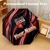 8 Rib Auto Folding Umbrella Brentford Football Print Custom Name Text Portable Rain Gear