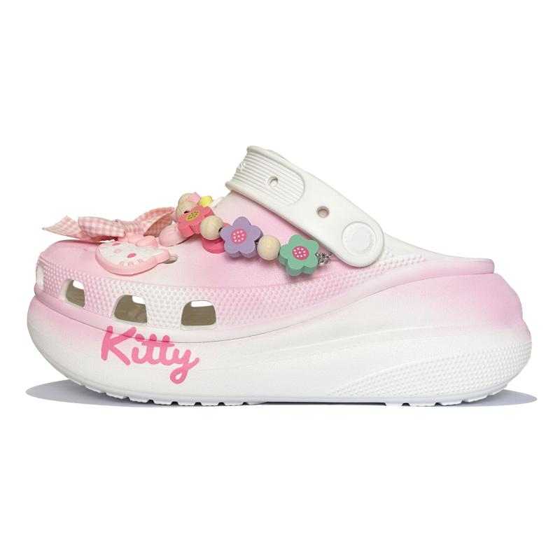 

Crocs Classic Clog Heart-Shaped Kitty Clogs Unisex Pink White 41-42 розовый