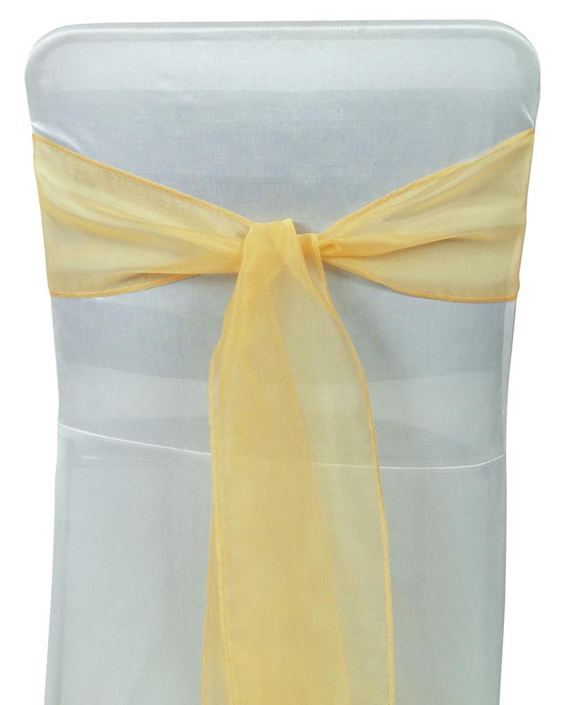 Darling Souvenir Pack Of 25 Organza Chair Sashes Bow Sash For Wedding & Events Supplies Party Decoration Chair Cover Sash - Colors
