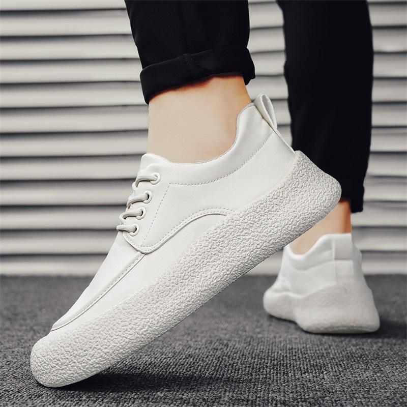 

Men s shoes versatile 2025 new little white shoes breathable Korean version platform casual youth board shoes trend Internet celebrity skateboard s 39 бежевый