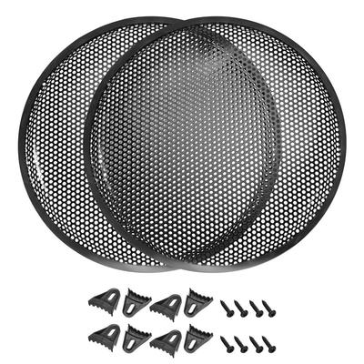 Uxcell Speaker Waffle Grill Metal Mesh Audio Subwoofer Guard Protector Cover with Clips and Screws, 380mm Outer Diameter, Pack of 2