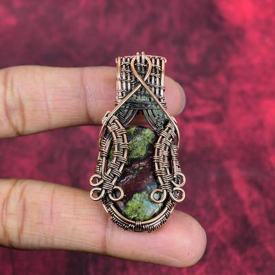 Dragon Bloodstone Pendant Copper Wire Wrapped Handmade Pendant Designer Copper Jewelry Real Gemstone Pendant Wire Wrap Jewelry Gifts for Mom