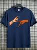 Unisex Navy Cotton Tee Creation Hands Michelangelo Inspired Graphic Print Crew Neck Short Sleeve Summer Art Casual Male Street Wear