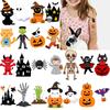 54pcs Temporary Tattoo Halloween Characters Waterproof Long-lasting Body Stickers Cute Monsters Cartoon For Children Girls