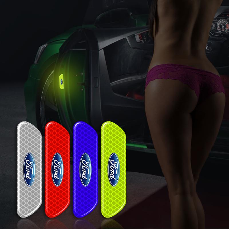 4 ks/sada Reflexní bezpečnostní nálepky na auto Pro Ford Focus 2 3 4 Mondeo Kuga Fiesta MK7 Escort Explorer Edge 2 4 MK2 MK4