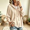 Women's Casual Pullover Hoodie, Loose Fit, Drop Shoulder, Color