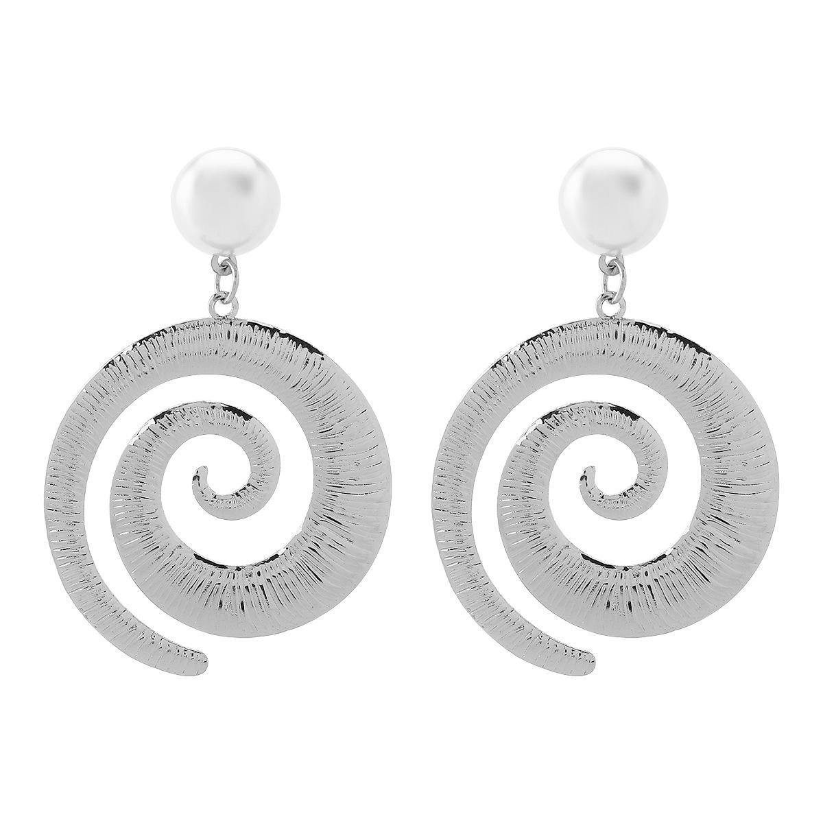 

Европейские и американские ретро спиральные серьги из жемчужного сплава, пляжная подвеска-символ раковины