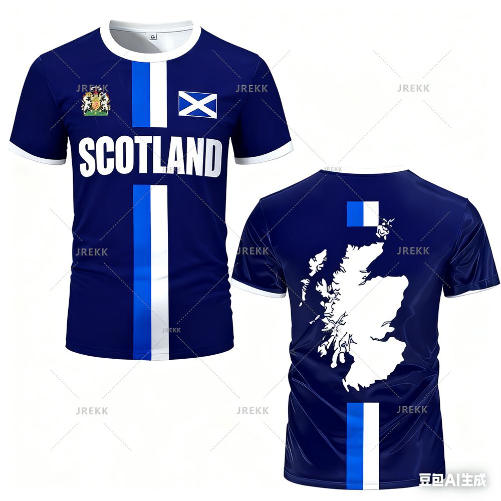Fashion Scotland Flag Football Jersey 2026 Casual Maillot Football Mens Sports Jersey Loose O Neck Quick Dry Breathable Tee Tops