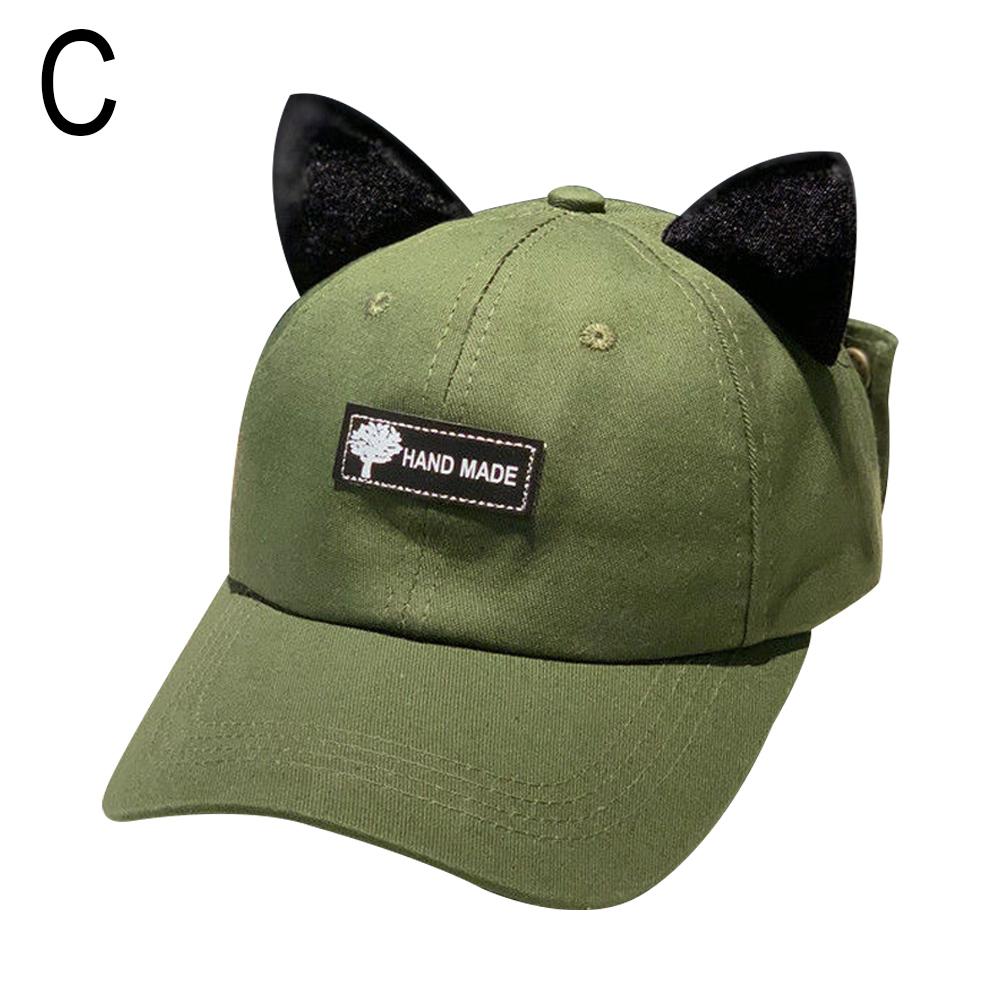 Cute Cat Ears Baseball Cap For Women Men Funny Sunglasses Aviator Snapback Sun Hat Unisex Solid Color Hip Hop Peaked Hats