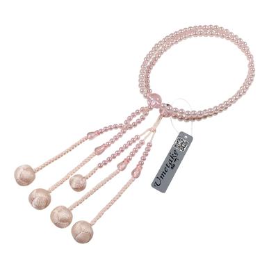 Umetake Umetake 8-inch Soka Gakkai Prayer Beads for Women, Pink PC Pearl, Pink Acrylic Crystal, Pink Odamaki Bonten