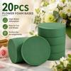 Flower Foam Bases, 20 Pcs Green Round Floral Arrangement Blocks for Bouquets, Centerpieces, Wedding Decor and DIY Crafts
