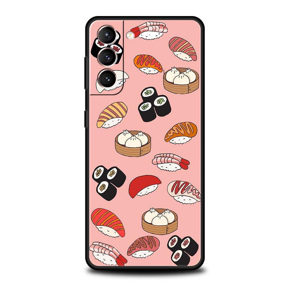 Süße Cartoon Sushi Handyhülle Für Samsung Galaxy S25 Edge S24 S23 S22 S21 Ultra S20 FE 5G S10 S10E S9 Plus Weiche TPU Hülle