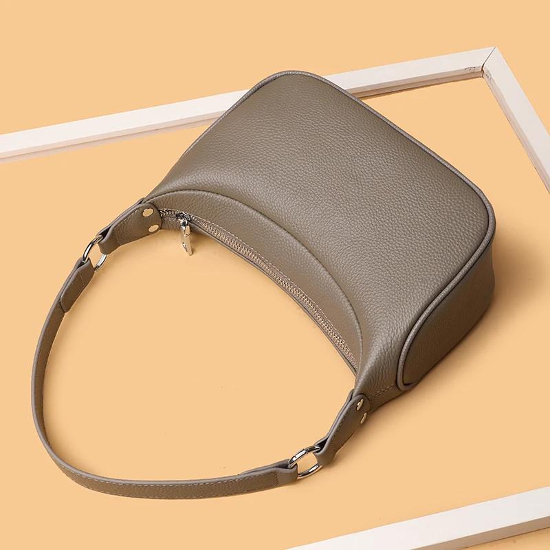 Genți crossbody din piele naturală pentru femei, genți de umăr monocromatice, genți de lux, geantă messenger feminină