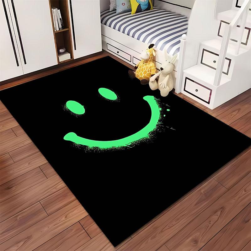 Glow-In-The-Dark Smile Face Suitable As a Non-slip Mat for the Living Room or Bedroom Sofa