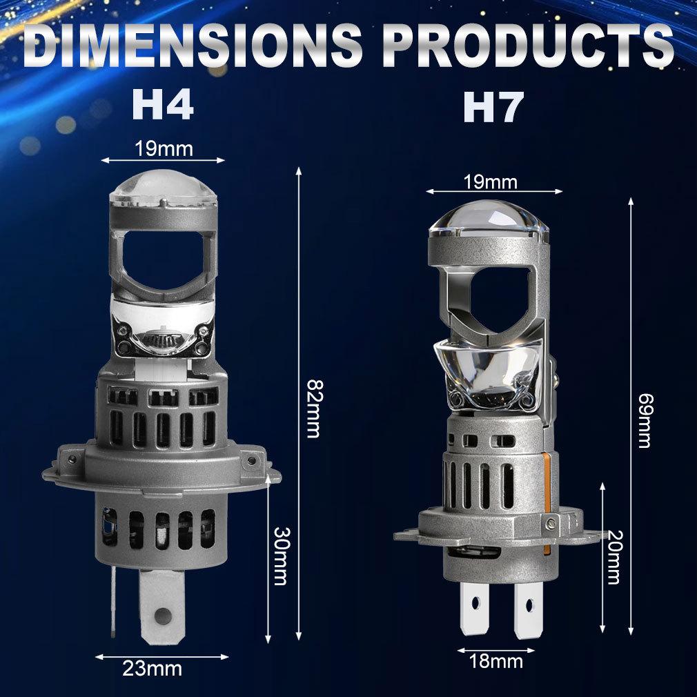 2 Adet H7 LED Projektör Merceği Far Ampulü H4 Canbus Araç Motosiklet Işığı Mini Kablosuz Turbo 40000LM Otomatik Sis Lambası Tak & Çalıştır Far 6500K Beyaz