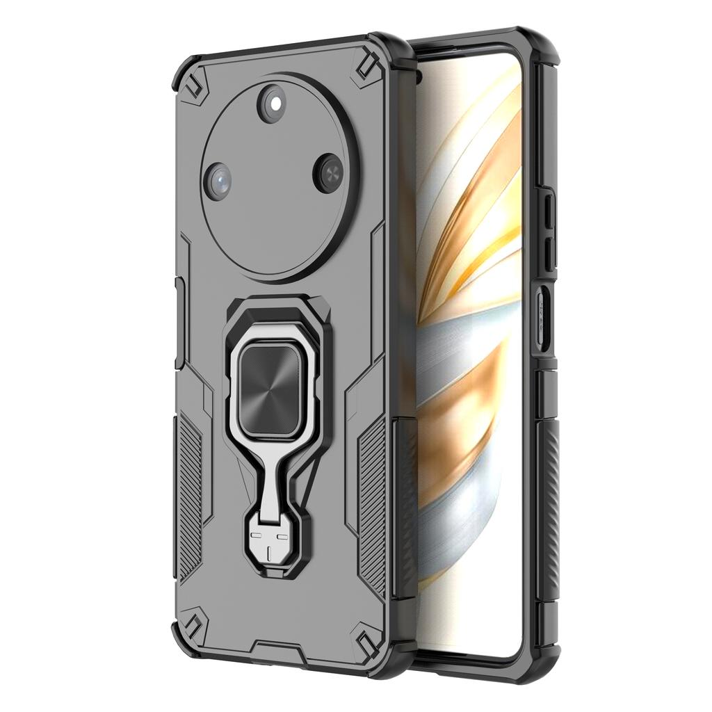 For Honor X60 5G Case Rotatable Ring Kickstand PC + TPU Shockproof Phone Cover