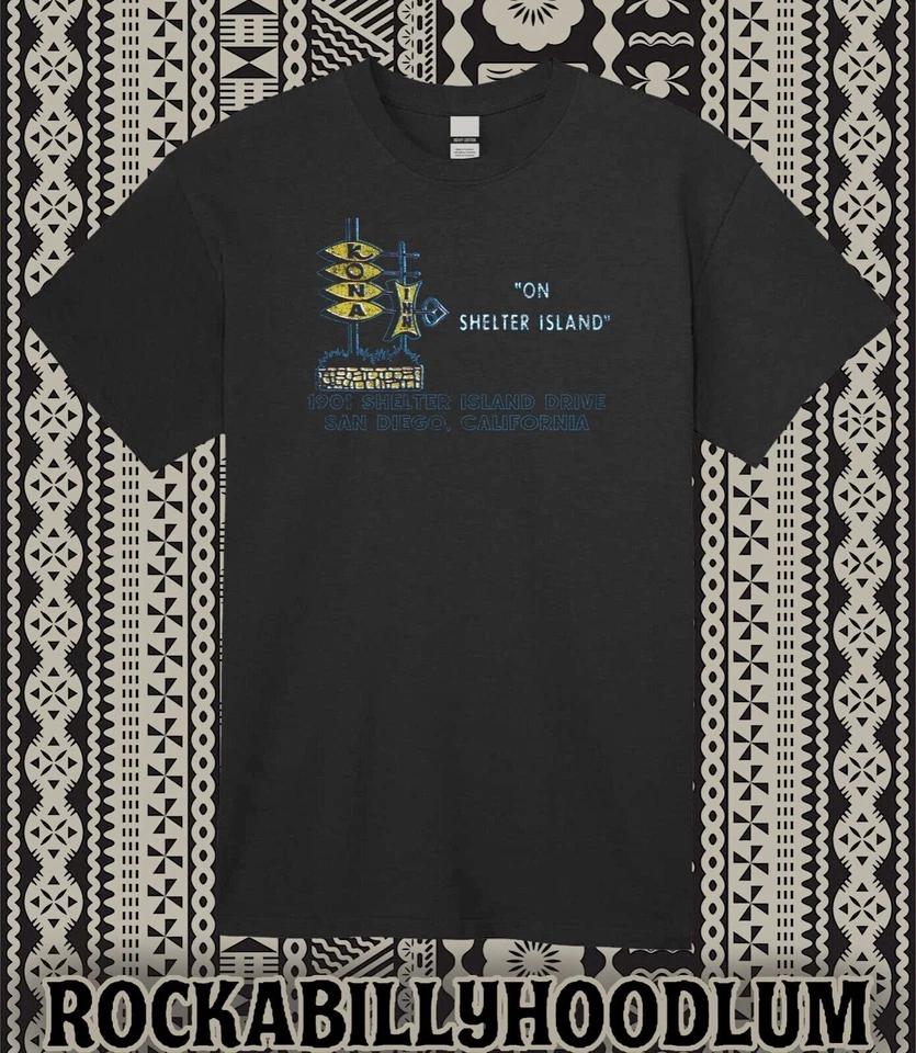 Retro Tiki Art Tee T Shirt Cotton Mug Bar Restaurant Kona Inn Shelter Island L