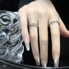 Niche Design Sense Irregular French Fold Fold Cold Wind Personality Dark Opening Ring Female