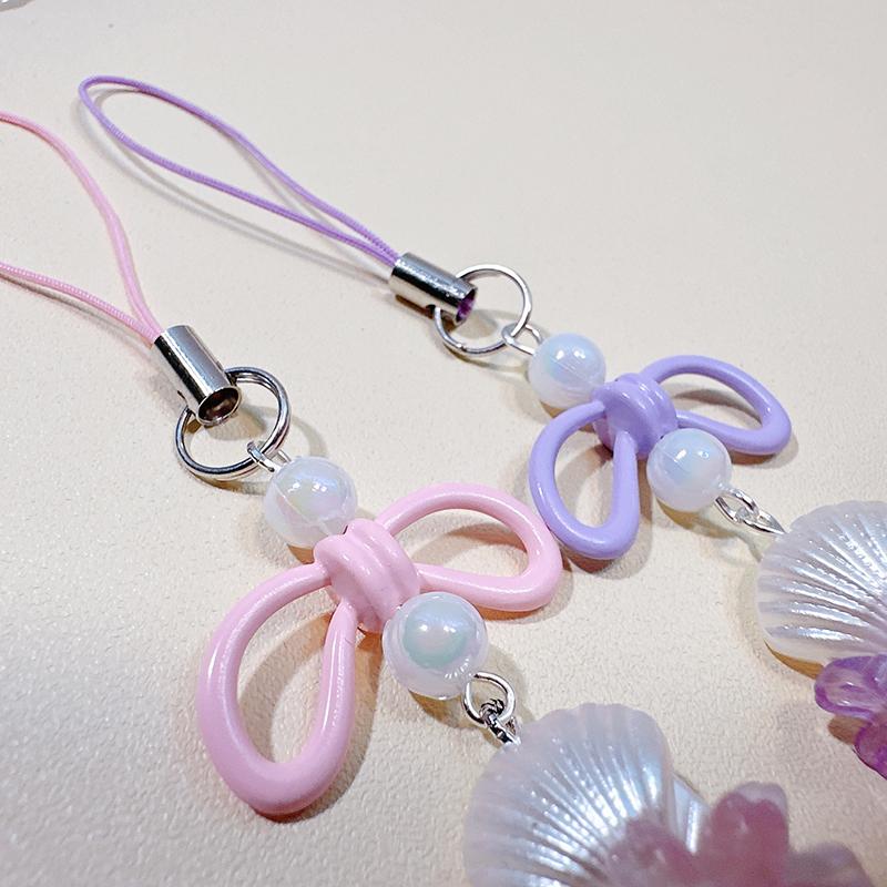 Sweet And Cool Girl Sakura Mermaid Harajuku Style Acrylic Laser Bow Mobile Phone Chain Guben Chain Pendant